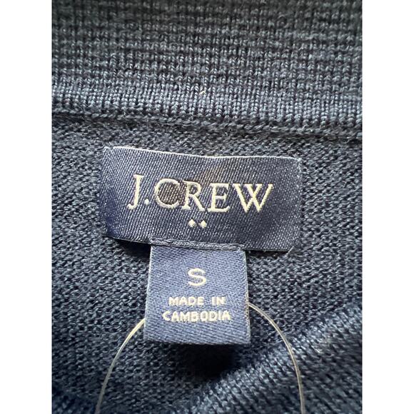 J.Crew Merino Wool Blend Sweater Polo Navy Small NWT - Picture 4 of 9
